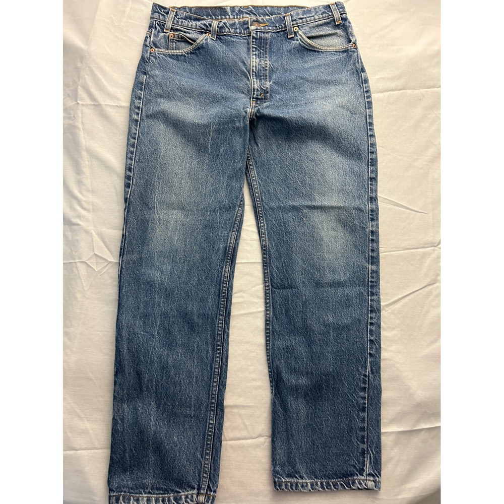 Levis 505 Vintage Orange Tab Mens Jeans‎ 36x30 Medium Wash Straight Leg Denim